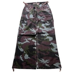 Da-Nang Cargo Pants Women XS Camo Wide Leg Vintage Y2K Surplus Indo-Chine